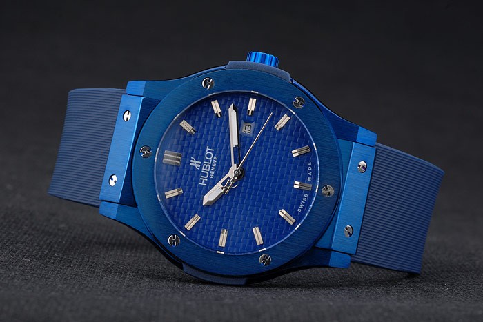Hublot Big Bang Blue Rubber Strap Blue Checkered Dial 80198 - Image 4