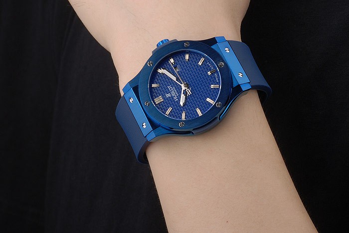 Hublot Big Bang Blue Rubber Strap Blue Checkered Dial 80198 - Image 9