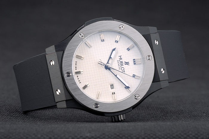 Hublot Big Bang Black Rubber Strap White Checkered Dial 80201 - Image 3