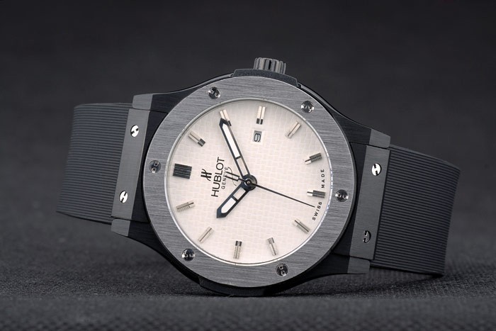 Hublot Big Bang Black Rubber Strap White Checkered Dial 80201 - Image 4