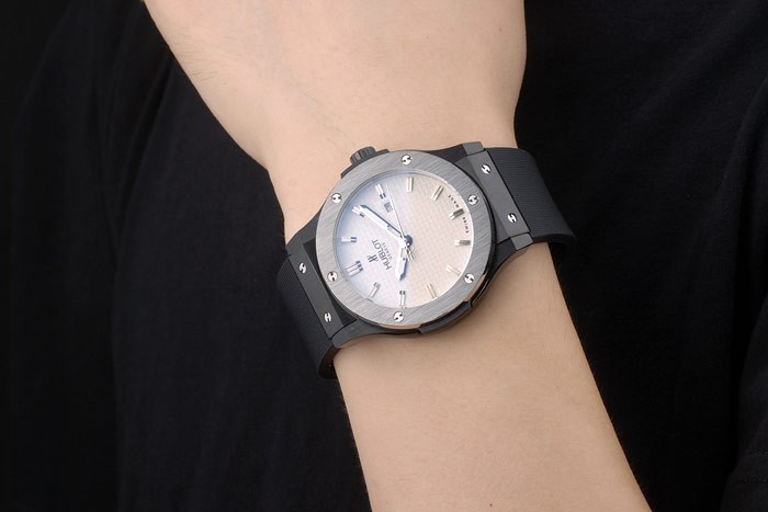 Hublot Big Bang Black Rubber Strap White Checkered Dial 80201 - Image 9