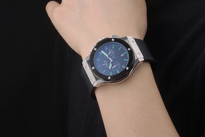 Hublot Big Bang Black Rubber Strap Black Dial Green Pointers 80194 - Image 9