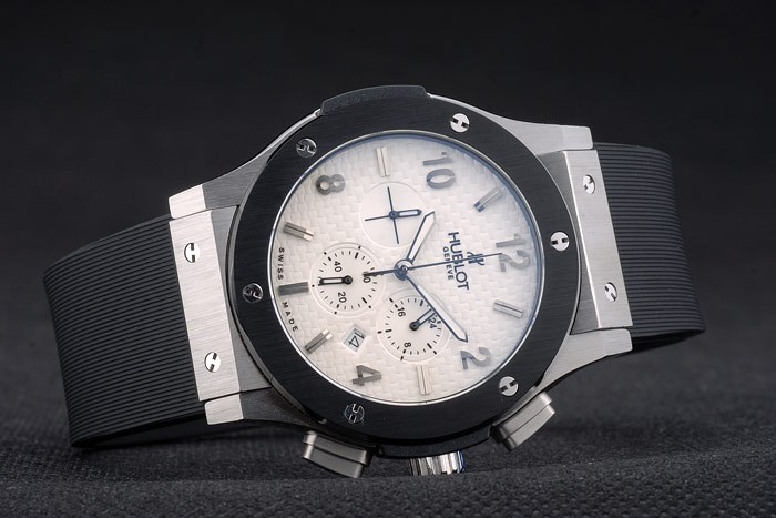Hublot Big Bang Black Rubber Strap White Checkered Dial 80196 - Image 3
