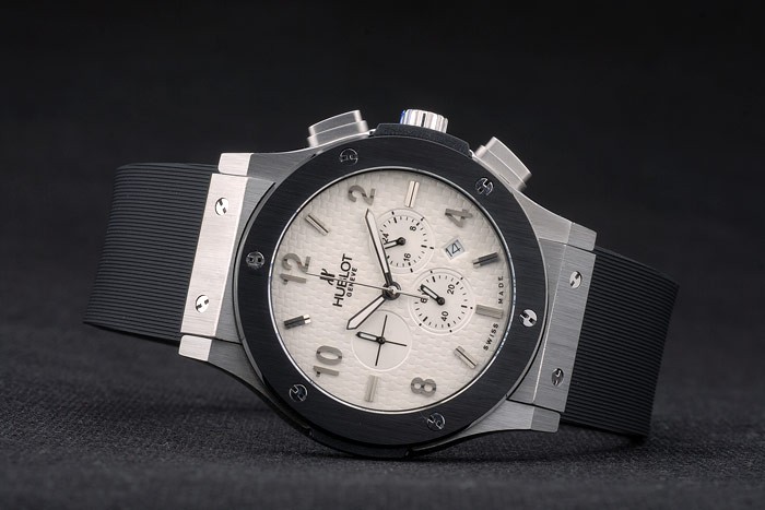 Hublot Big Bang Black Rubber Strap White Checkered Dial 80196 - Image 4