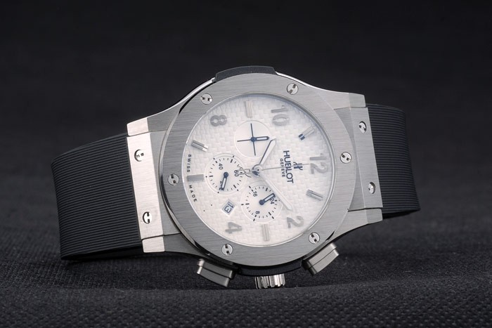 Hublot Big Bang Black Rubber Strap White Checkered Dial 80197 - Image 3