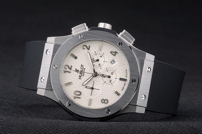 Hublot Big Bang Black Rubber Strap White Checkered Dial 80197 - Image 4