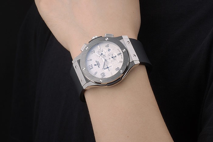 Hublot Big Bang Black Rubber Strap White Checkered Dial 80197 - Image 9