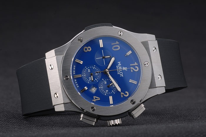 Hublot Big Bang Black Rubber Strap Blue Checkered Dial 80199 - Image 3