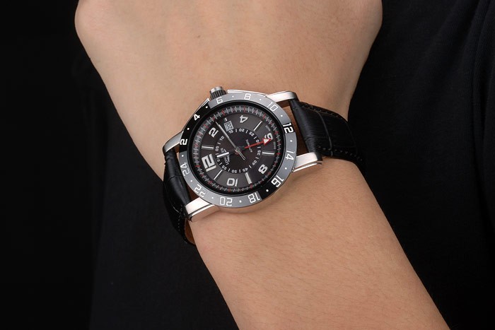 Longines HydroConquest Black Leather Strap Black Ceramic Tachymeter Black Dial 80225 - Image 2