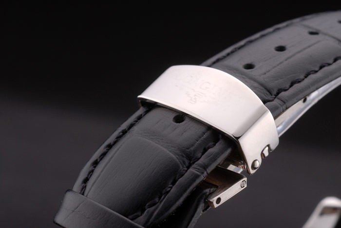 Longines HydroConquest Black Leather Strap Black Ceramic Tachymeter Black Dial 80225 - Image 6