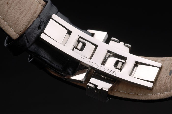 Longines HydroConquest Black Leather Strap Black Ceramic Tachymeter Black Dial 80225 - Image 7