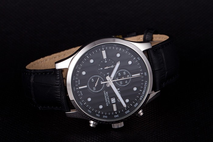 Mido Multifort Black Croco Leather Strap Black Striped Dial 80288 - Image 3