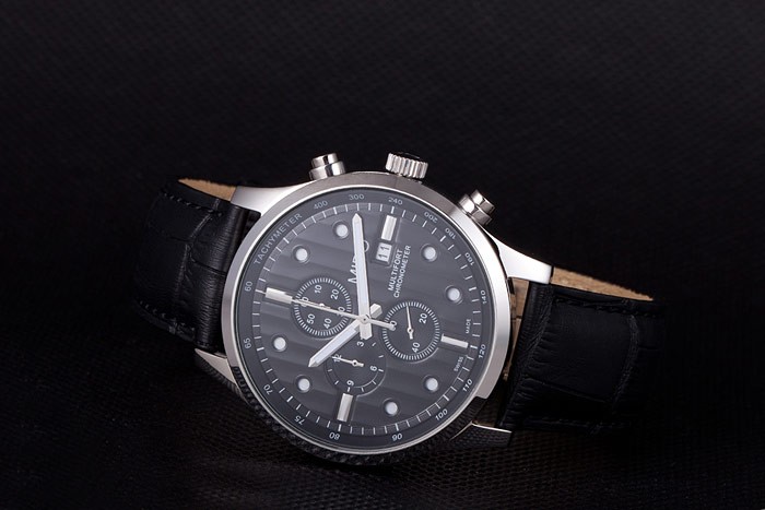 Mido Multifort Black Croco Leather Strap Black Striped Dial 80288 - Image 4