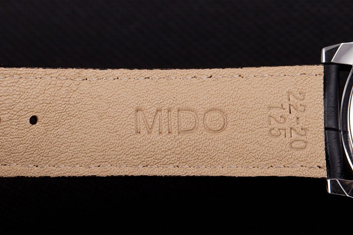 Mido Multifort Black Croco Leather Strap Black Striped Dial 80288 - Image 7