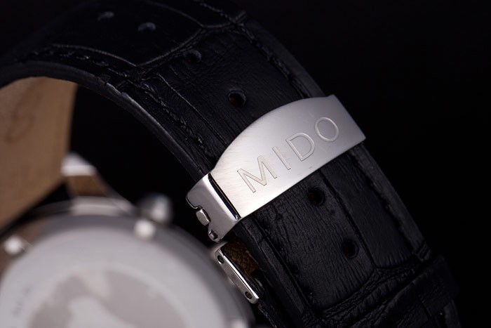 Mido Multifort Black Croco Leather Strap Black Striped Dial 80288 - Image 8