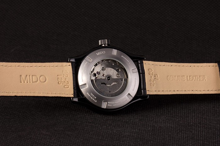 Mido Multifort Black Croco Leather Strap Black-Silver Dial 80296 - Image 10