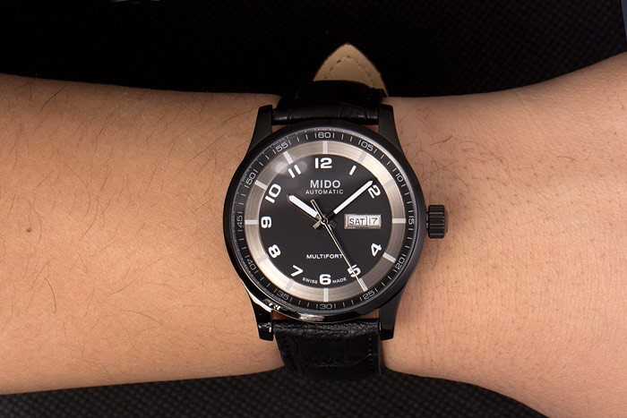 Mido Multifort Black Croco Leather Strap Black-Silver Dial 80296 - Image 2