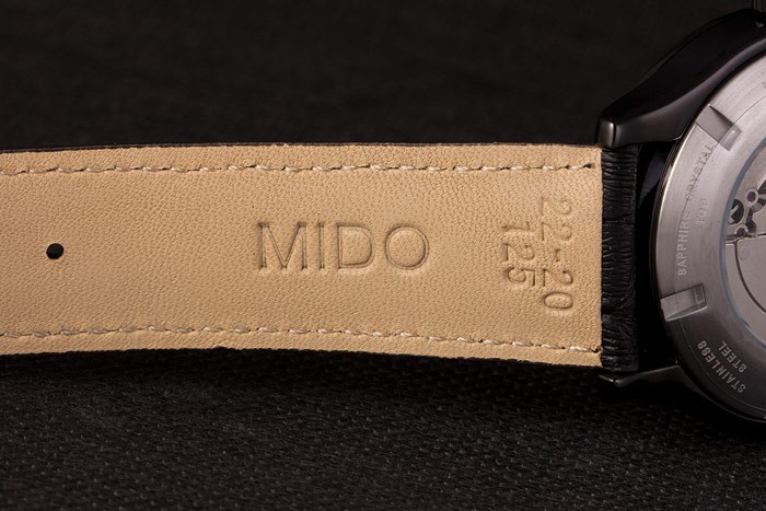 Mido Multifort Black Croco Leather Strap Black-Silver Dial 80296 - Image 9