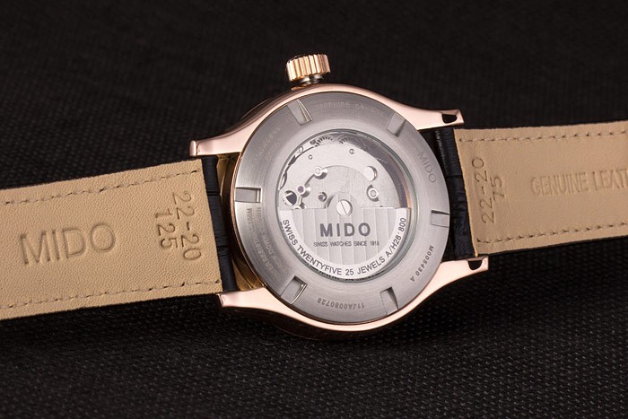 Mido Multifort Black Croco Leather Strap Black-Silver Dial 80298 - Image 10