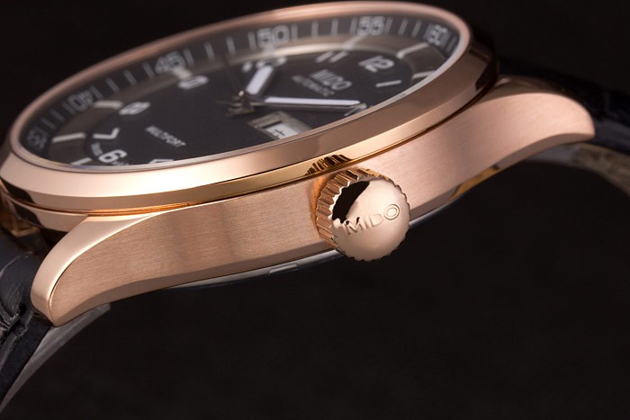 Mido Multifort Black Croco Leather Strap Black-Silver Dial 80298 - Image 6