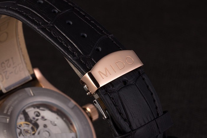 Mido Multifort Black Croco Leather Strap Black-Silver Dial 80298 - Image 8