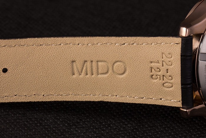 Mido Multifort Black Croco Leather Strap Black-Silver Dial 80298 - Image 9