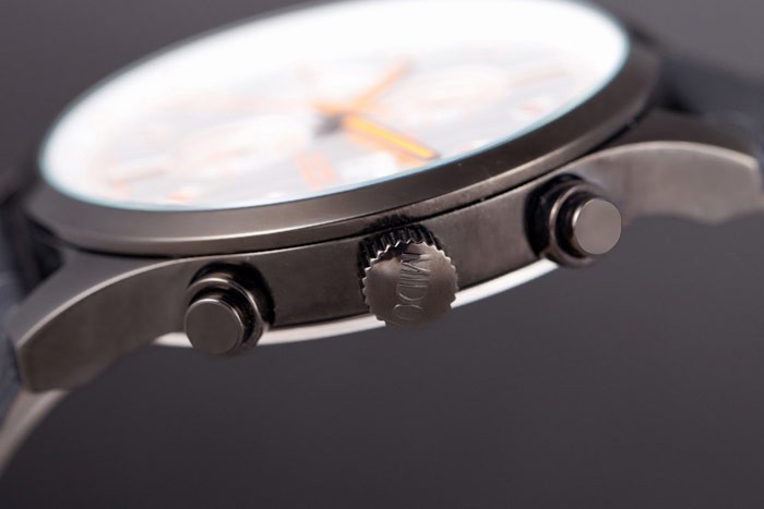 Mido Multifort Black Croco Leather Strap Orange Dial Details 80289 - Image 5