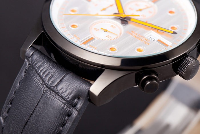 Mido Multifort Black Croco Leather Strap Orange Dial Details 80289 - Image 6