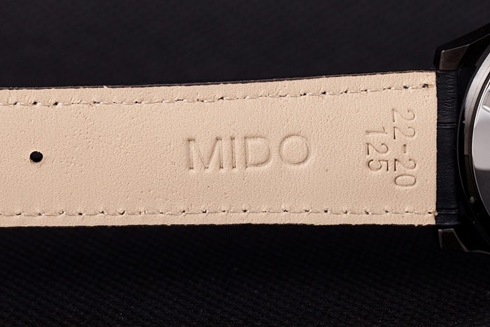 Mido Multifort Black Croco Leather Strap Orange Dial Details 80289 - Image 7