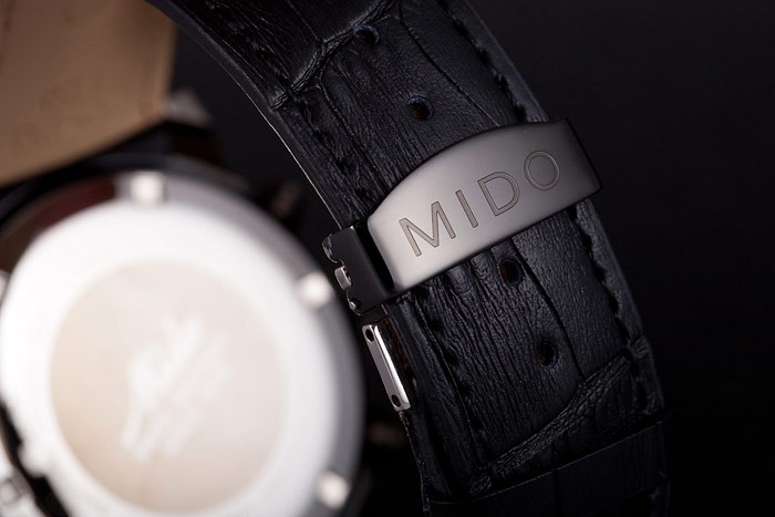 Mido Multifort Black Croco Leather Strap Orange Dial Details 80289 - Image 8