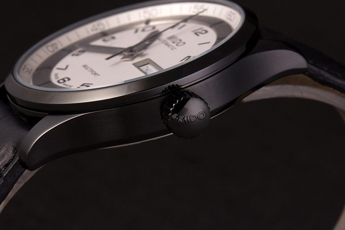 Mido Multifort Black Croco Leather Strap White-Silver Dial 80297 - Image 6