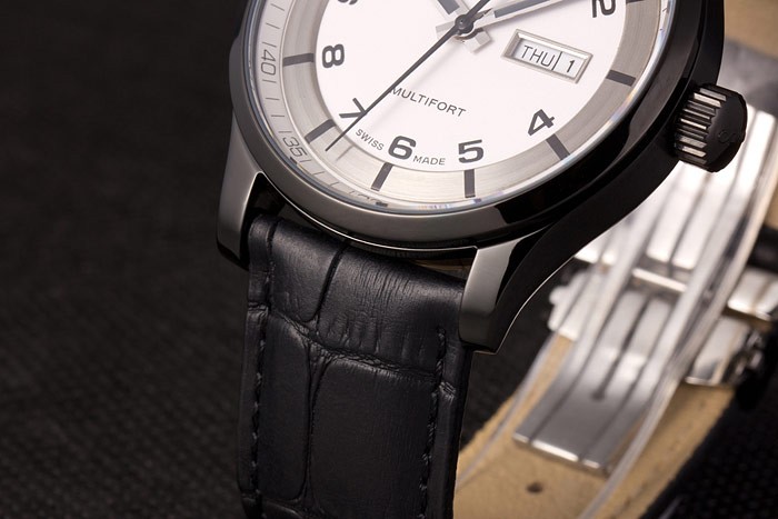 Mido Multifort Black Croco Leather Strap White-Silver Dial 80297 - Image 7