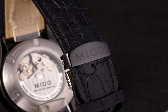 Mido Multifort Black Croco Leather Strap White-Silver Dial 80297 - Image 8