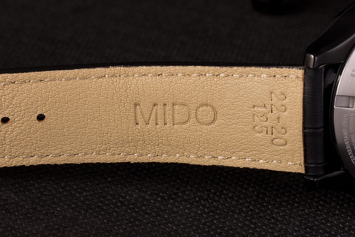 Mido Multifort Black Croco Leather Strap White-Silver Dial 80297 - Image 9