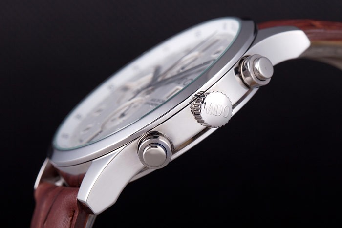 Mido Multifort Brown Croco Leather Strap White Dial 80286 - Image 5