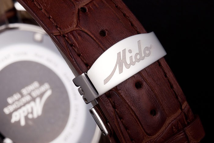 Mido Multifort Brown Croco Leather Strap White Dial 80286 - Image 8