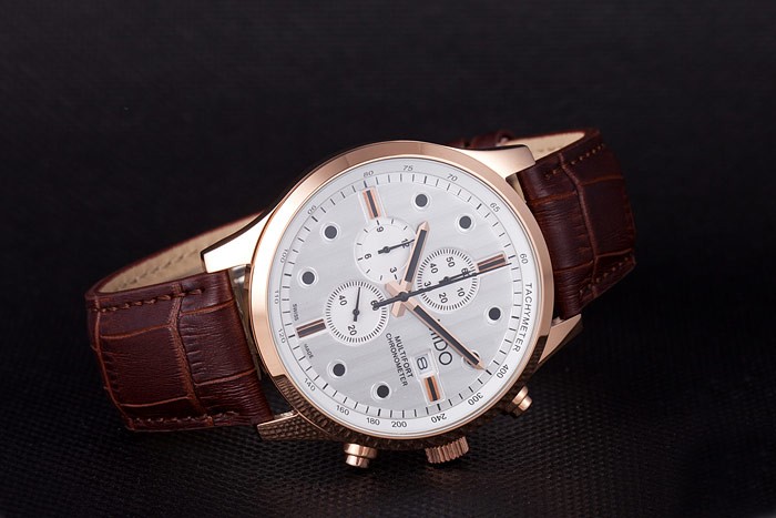 Mido Multifort Brown Croco Leather Strap White Dial 80287 - Image 3