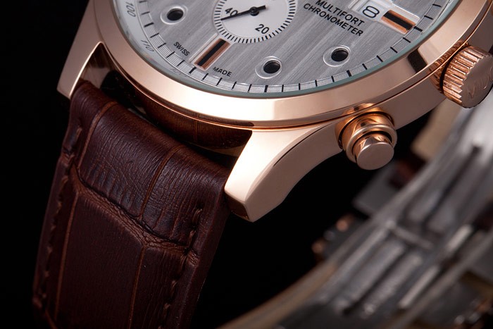 Mido Multifort Brown Croco Leather Strap White Dial 80287 - Image 6