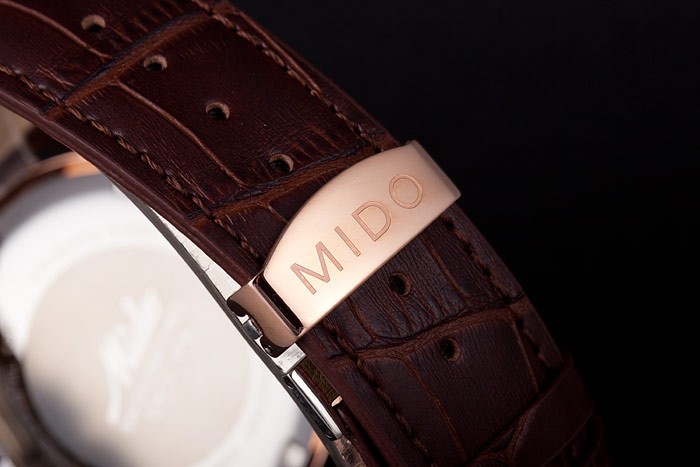 Mido Multifort Brown Croco Leather Strap White Dial 80287 - Image 8