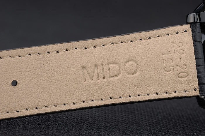 Mido Multifort Black Ceramic Bezel Black Croco Leather Bracelet Black Dial 80277 - Image 11
