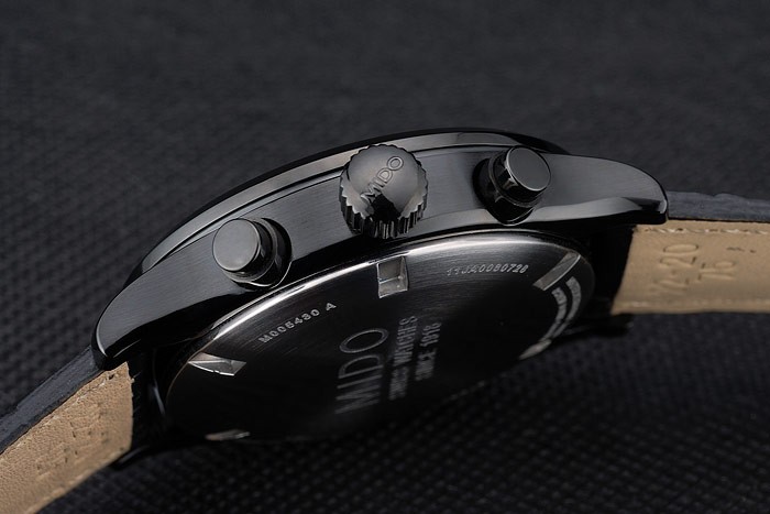 Mido Multifort Black Ceramic Bezel Black Croco Leather Bracelet White Dial 80278 - Image 10