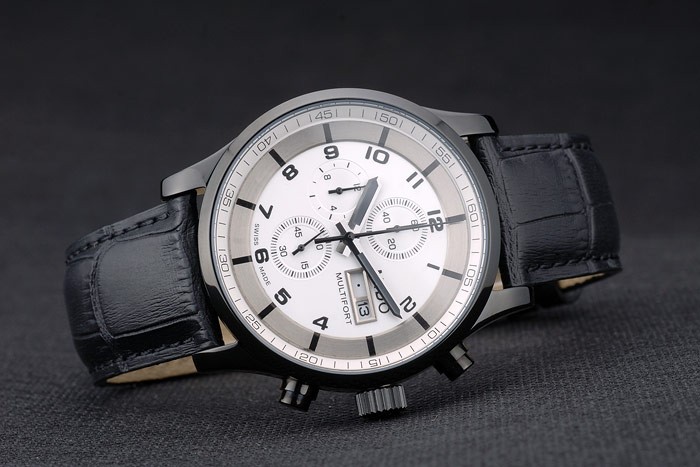 Mido Multifort Black Ceramic Bezel Black Croco Leather Bracelet White Dial 80278 - Image 5