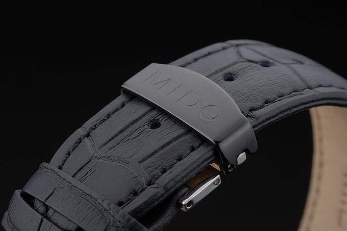 Mido Multifort Black Ceramic Bezel Black Croco Leather Bracelet White Dial 80278 - Image 7