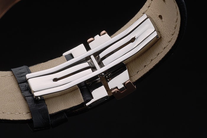 Mido Multifort Rose Gold Stainless Steel Bezel Black Croco Leather Bracelet Black Dial 80279 - Image 8