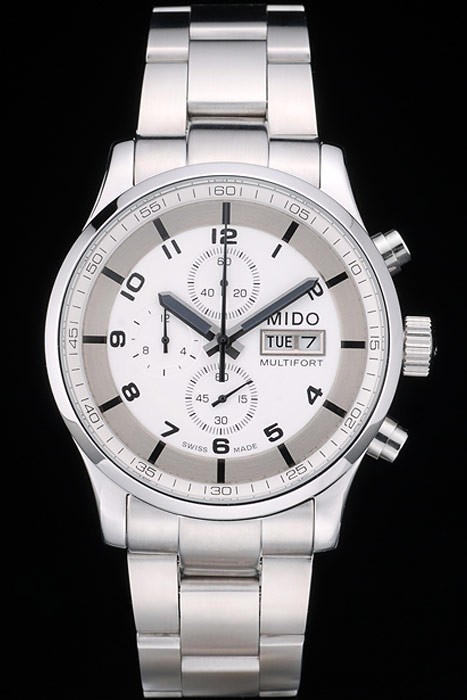 Mido Multifort Stainless Steel Bezel White Dial 80284