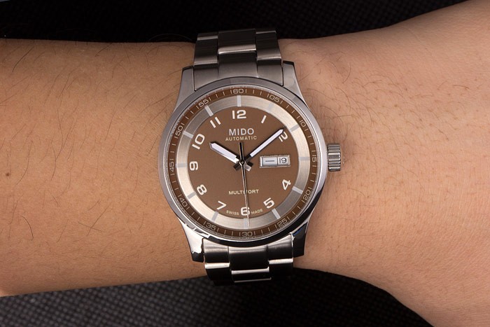 Mido Multifort Stainless Steel Strap Gold Dial 80292 - Image 9