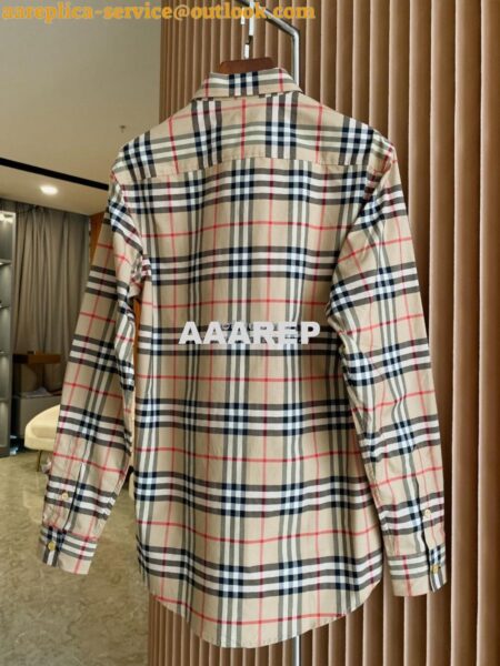 Replica Burberry Check Poplin Long Sleeve Shirt