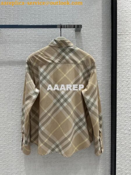 Replica Burberry Early Spring New Arrival Knight Blue Vintage Check Silk Shirt Replica Burberry Early Spring New Arrival Knight Blue Vintage Check Silk Shirt
