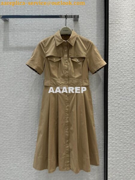 Replica Burberry 24SS New Shirt-Style Dress with Vintage Check Trim beige 2 Replica Burberry 24SS New Shirt-Style Dress with Vintage Check Trim beige 2