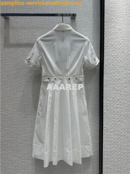 Replica Burberry 24SS New Shirt-Style Dress with Vintage Check Trim white Replica Burberry 24SS New Shirt-Style Dress with Vintage Check Trim white